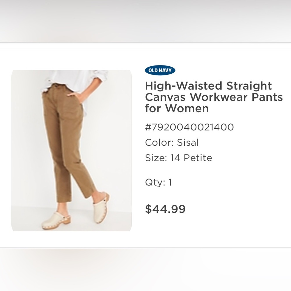 NWOT High-Waisted Straight Canvas Workwear Pants